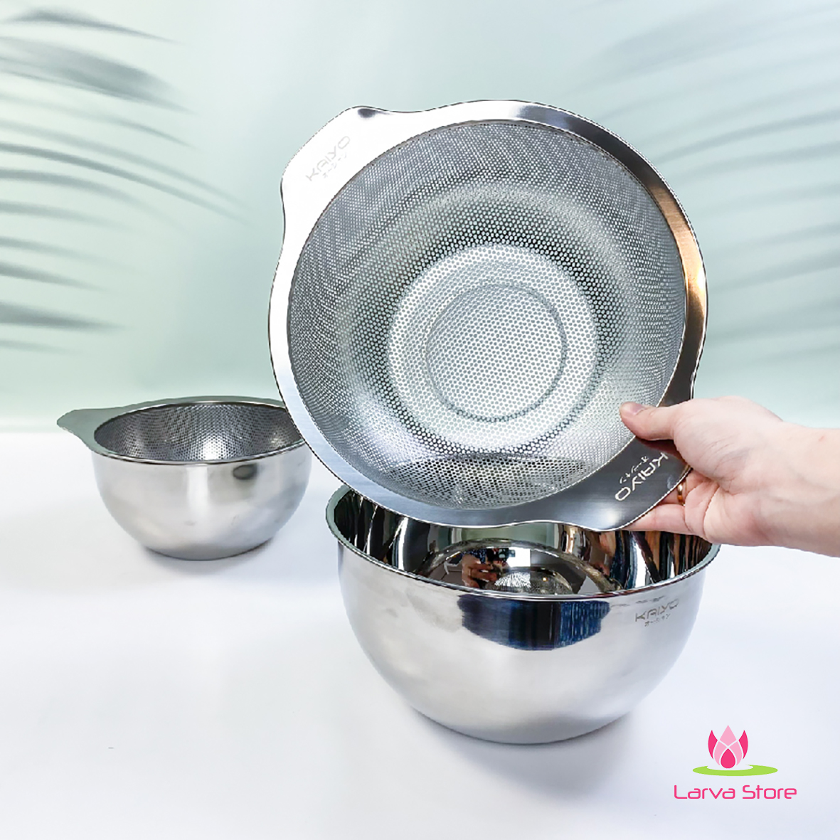 Bộ Tô Trộn Và Rổ Inox Kaiyo