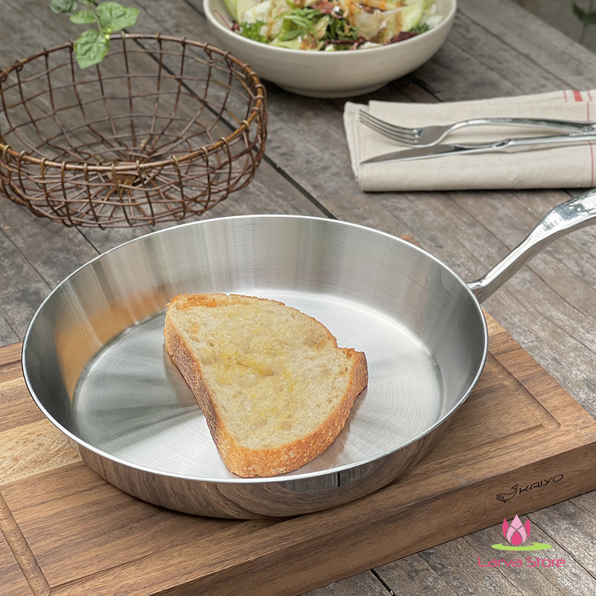 Chảo inox 316 Liền Khối 5 lớp 5-Ply Premium Kaiyo Chống Dính Tự Thân ...