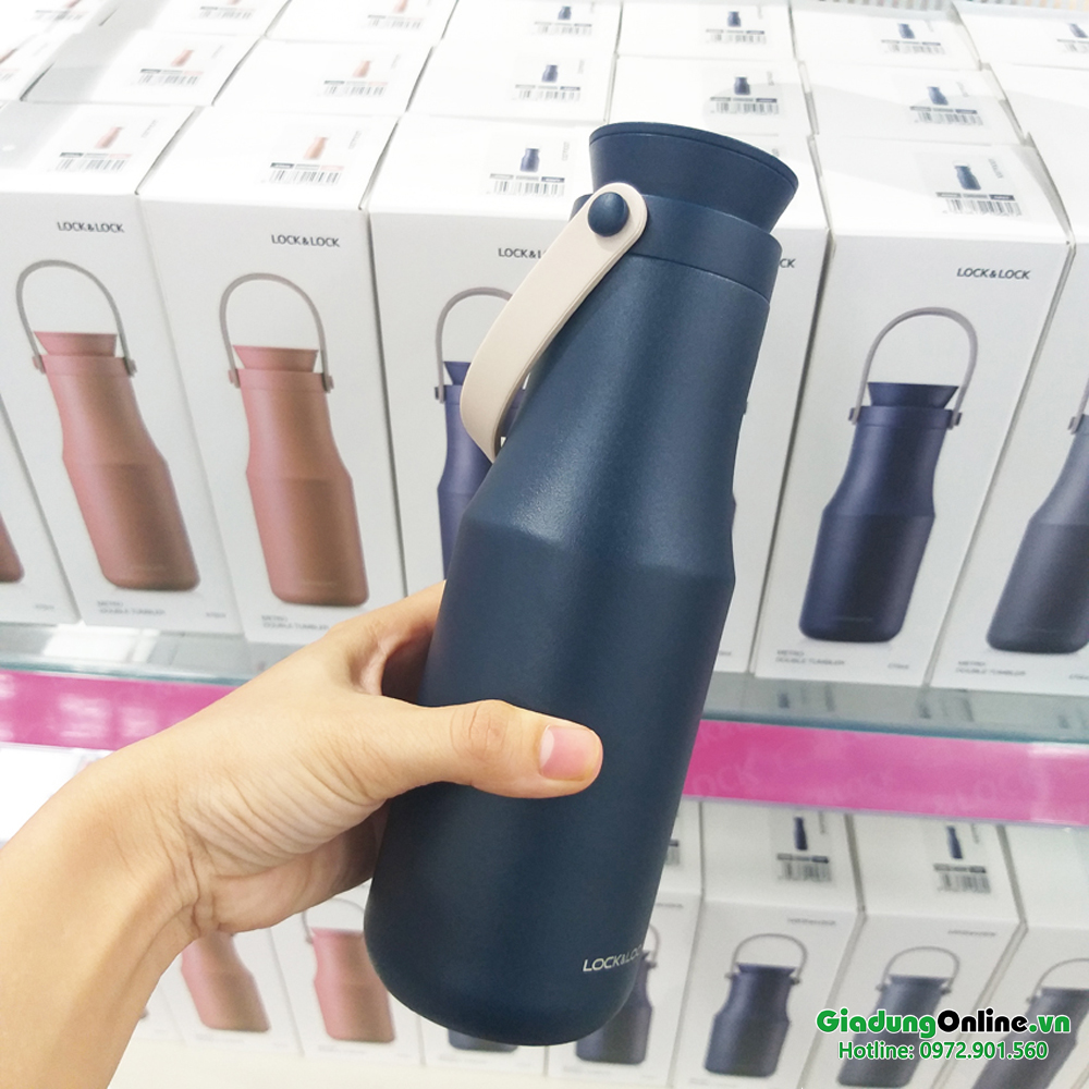 Bình giữ nhiệt Lock&Lock Metro Double LHC4202 NVY Xanh than 470ml