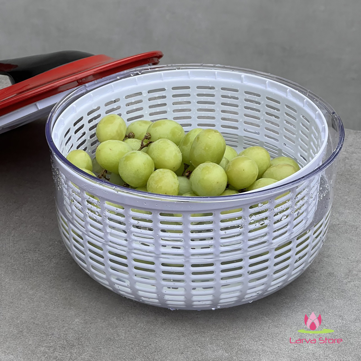 Rổ Quay Rửa Rau Củ Kaiyo 5.5L (Rửa Rau Rất Sạch & Vẩy Khô Tiện Lợi)