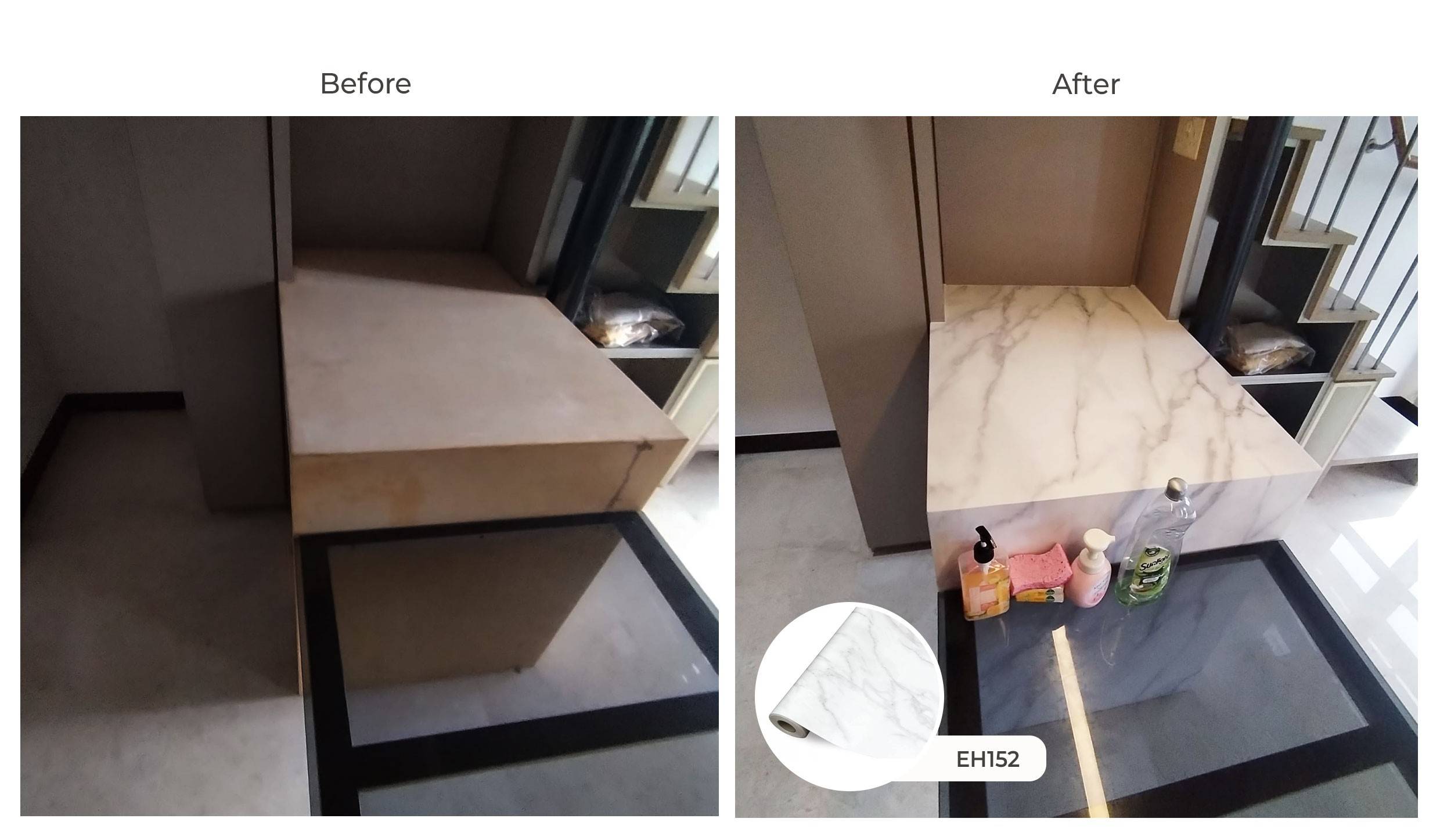 Film nội thất Infeel EH152 vân đá trắng xám