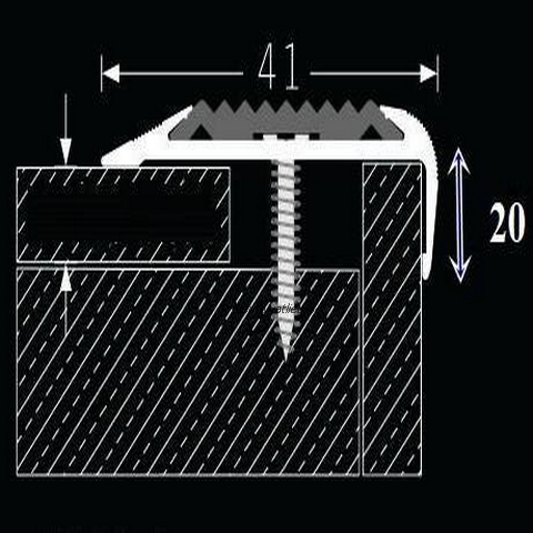 Nẹp nhôm chống trượt mũi bậc cầu thang L41x20