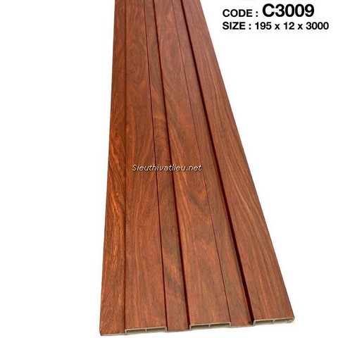 Lam nhựa 3 sóng Decor C3009 vân gỗ màu nâu đỏ