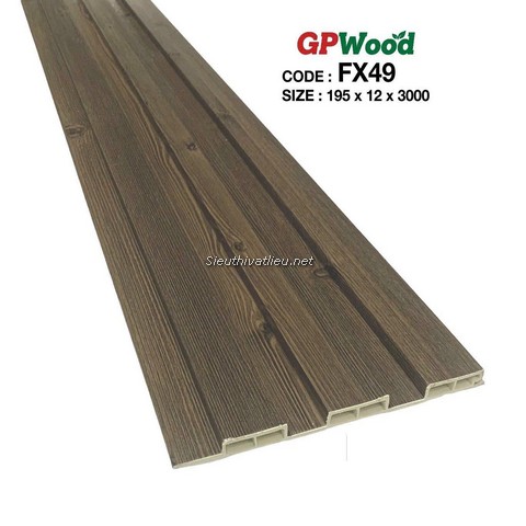 Lam nhựa 3 sóng Decor FX49 vân gỗ màu xám nâu