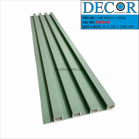 Lam nhựa 4 sóng Decor DS103 màu xanh