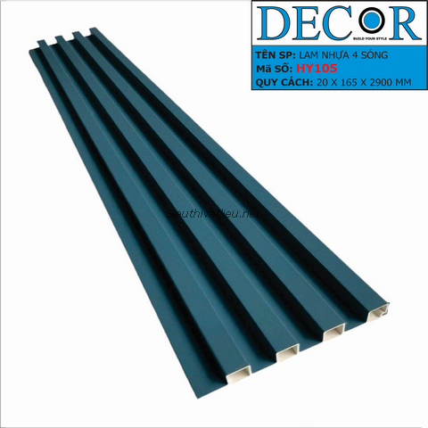 Lam nhựa 4 sóng Decor HY105 màu xanh