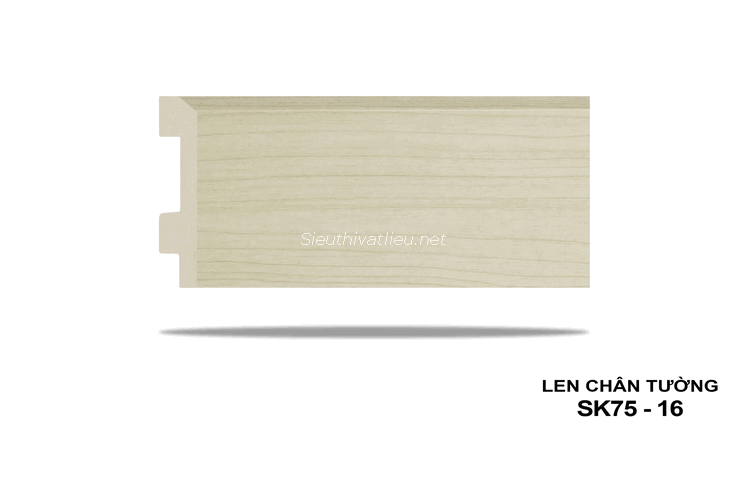 Len tường nhựa SK75-16 vân gỗ màu kem