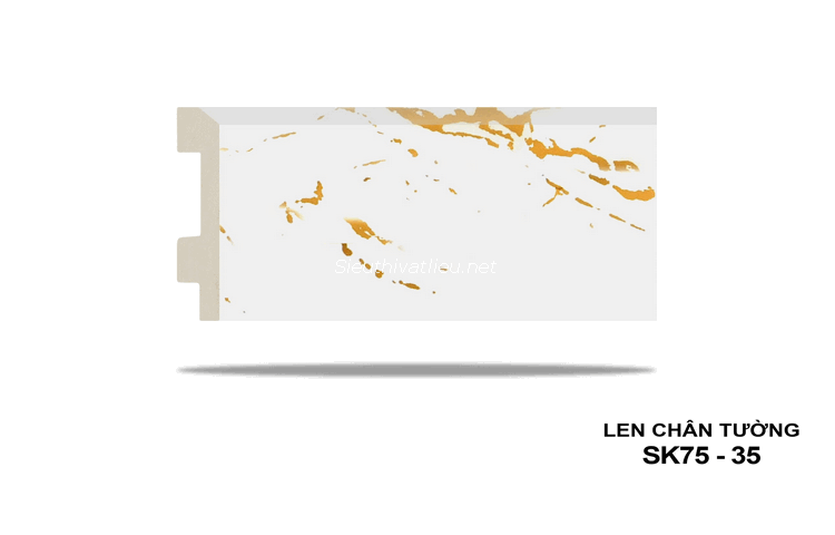 Len tường nhựa SK75-35 vân đá màu trắng vân vàng