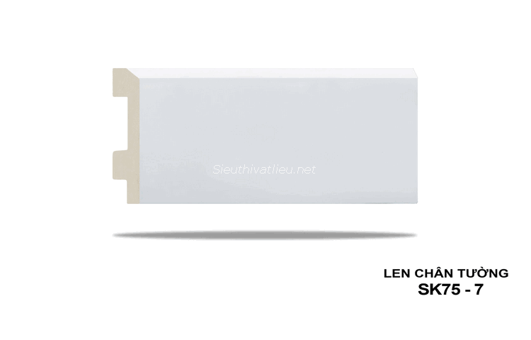 Len tường nhựa SK75-7 vân trơn màu trắng