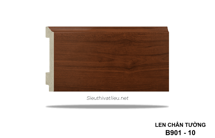 Len tường nhựa B901-10 cao 120 vân gỗ màu nâu đỏ