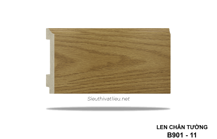 Len tường nhựa B901-11 cao 120 vân gỗ màu vàng