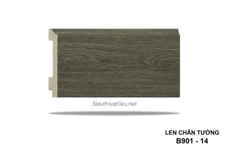 Len tường nhựa vân gỗ B901-14 cao 120 màu xám