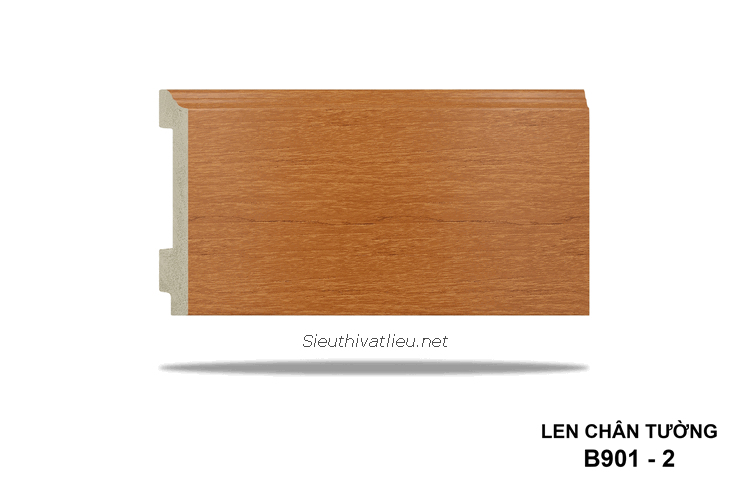 Len tường nhựa B901-2 cao 120 vân gỗ màu vàng