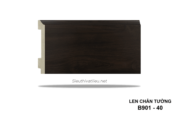 Len tường nhựa B901-40 cao 120 vân gỗ màu nâu đen