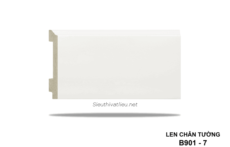 Len tường nhựa B901-7 cao 120 màu trắng trơn