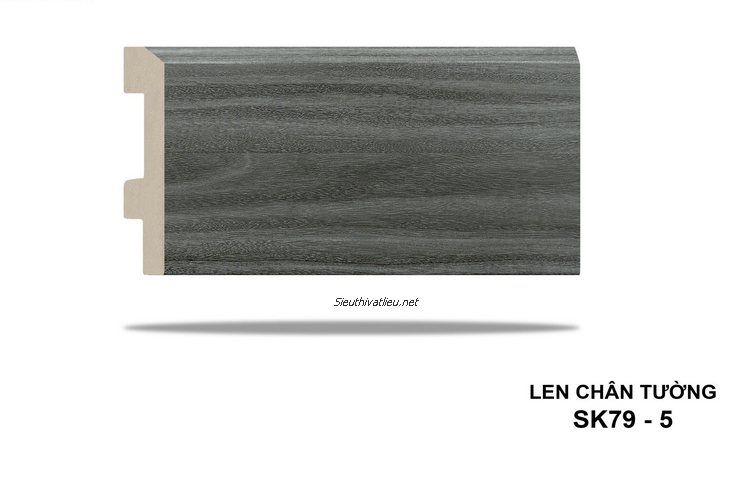 Len tường nhựa SK79-5 vân gỗ màu xám đậm