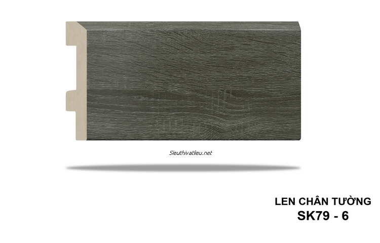 Len tường nhựa SK79-6 vân gỗ màu xám đậm