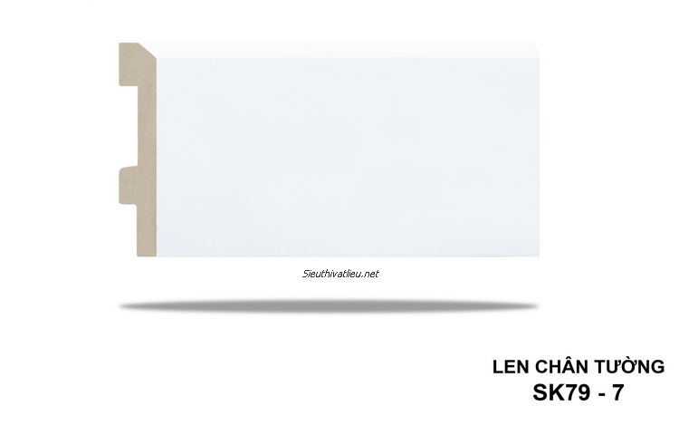 Len tường nhựa SK79-7 vân trơn màu trắng