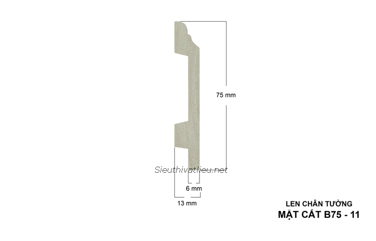 Len tường nhựa B75-16 màu đen trơn không vân