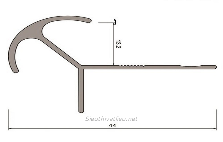Nẹp nhôm ốp góc bo tròn MY13.2
