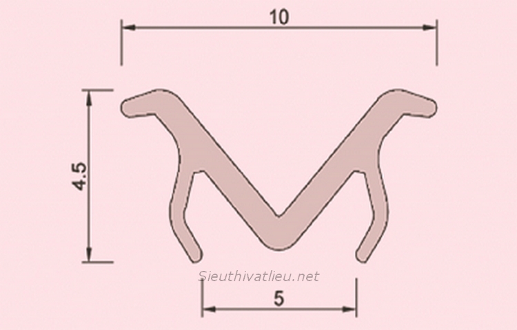 Nẹp nhôm chữ M tạo rãnh V trang trí M10