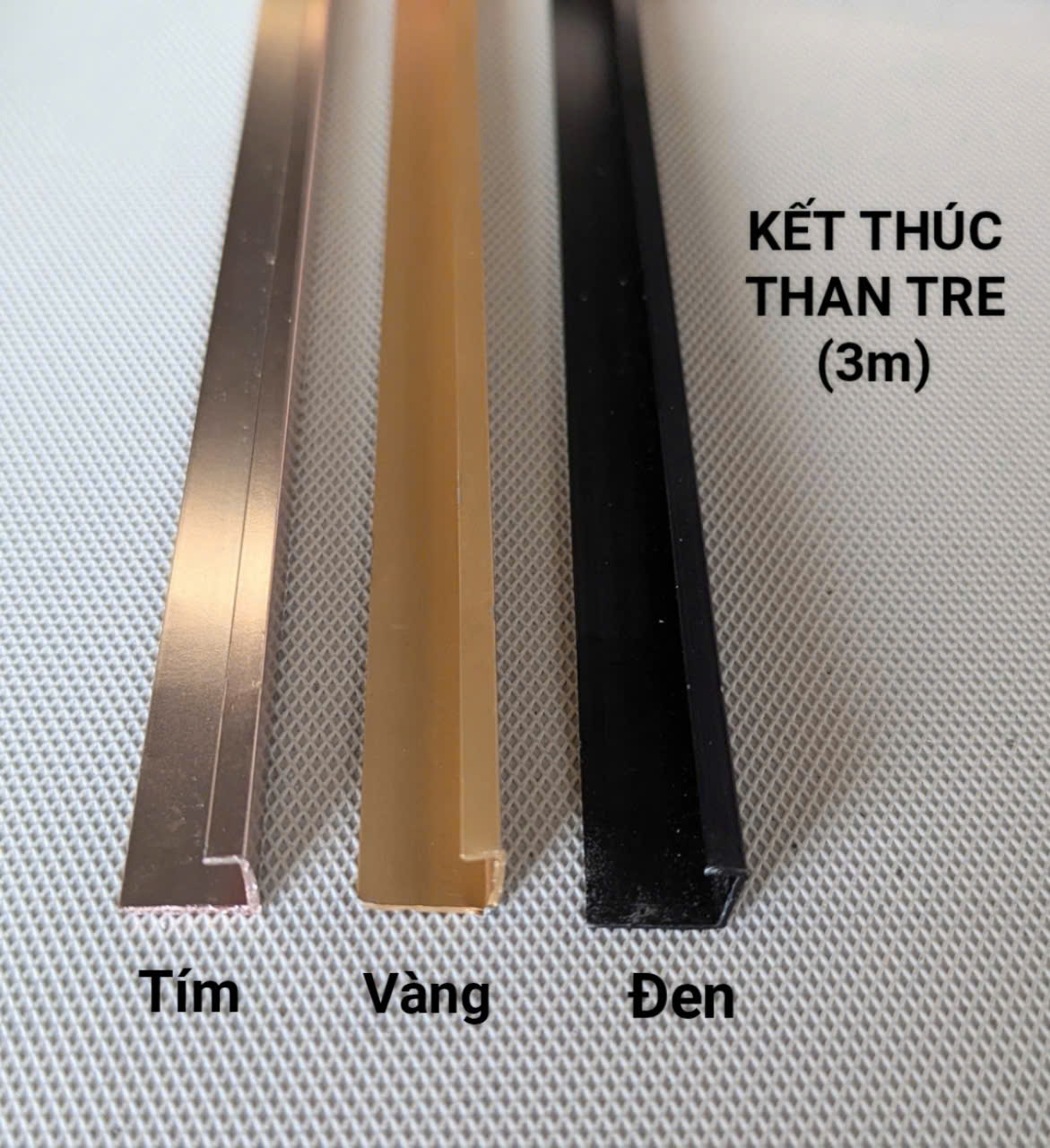 Nẹp nhôm kết thúc tấm ốp than tre 5mm