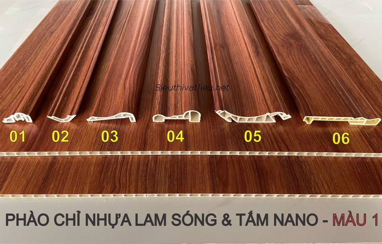 PHÀO CHỈ NHỰA VÂN GỖ MÀU NÂU ĐỎ - MÀU 01