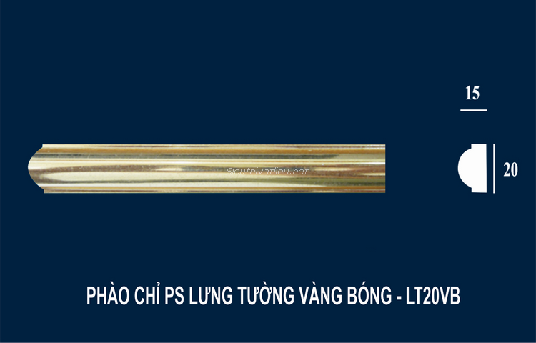 Phào chỉ PS lưng tường vàng bóng LT20VB