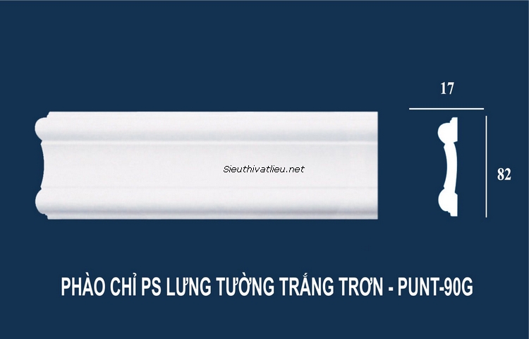 Phào chỉ tường PU PUNT-90G trắng trơn