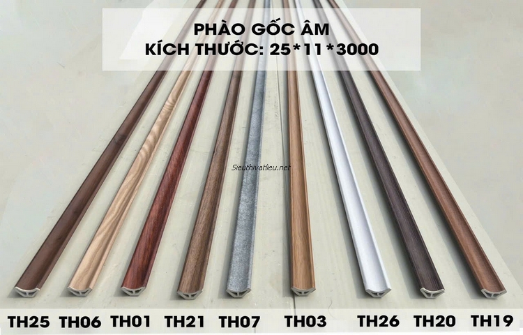 Phào bo góc trong nhựa vân gỗ