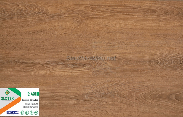 Sàn nhựa hèm khóa Glotex 4mm S470