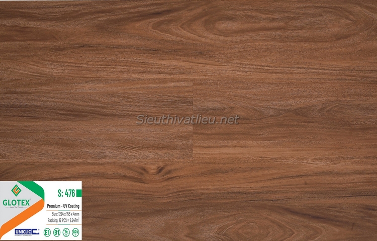 Sàn nhựa hèm khóa Glotex 4mm S476