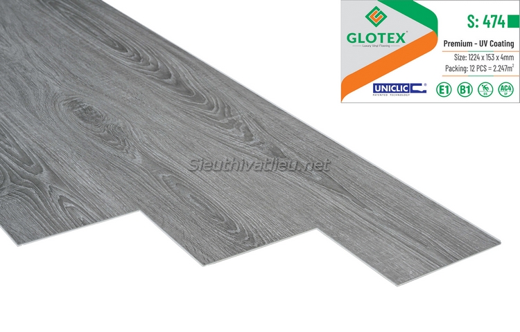 Sàn nhựa hèm khóa Glotex 4mm S474