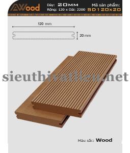 Sàn Gỗ Ngoài Trời Awood SD 120x20 Wood