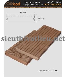 Sàn Gỗ Ngoài Trời Awood SD 140x25 Coffee