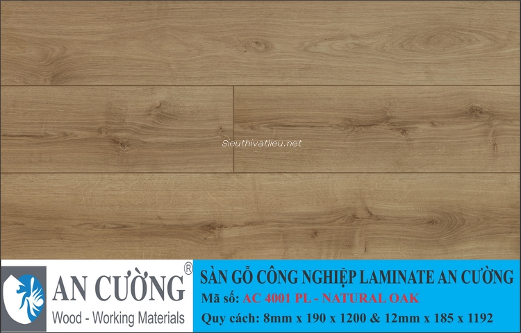 Sàn gỗ laminate An Cường vân gỗ AC-4001-PL