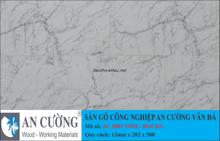 Sàn gỗ laminate An Cường vân đá AC-5001-SMM