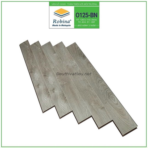 Sàn gỗ Malaysia Robina O125 8mm bản nhỏ