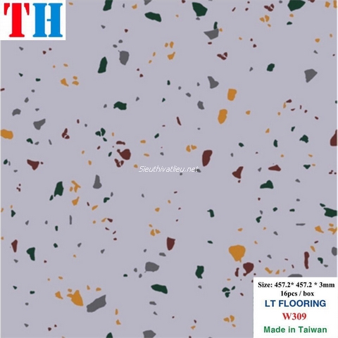 Sàn nhựa dán keo vân đá terrazzo LT W309