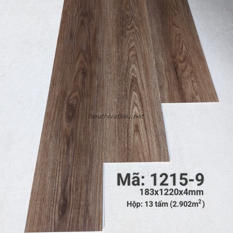 Sàn nhựa hèm khóa vân gỗ giá rẻ 1215-9 màu nâu