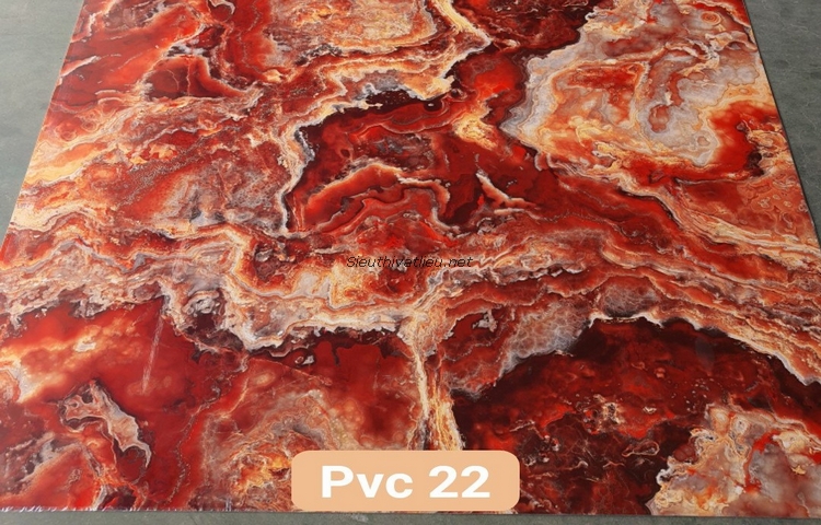 Tấm nhựa pvc vân đá màu đỏ PVC22