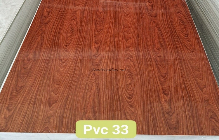 Tấm nhựa pvc vân gỗ màu đỏ PVC33