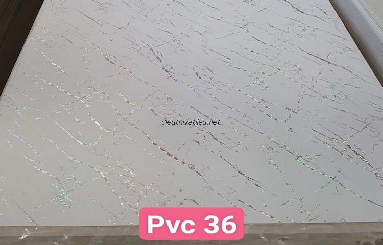 Tấm nhựa pvc vân đá màu trắng PVC36