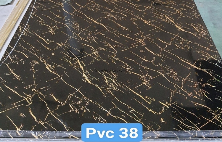 Tấm nhựa pvc vân đá màu đen PVC38