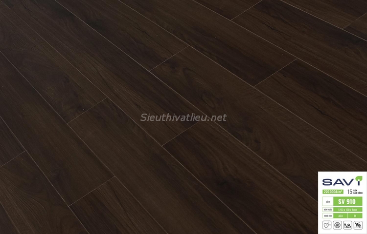 Sàn gỗ Savi 8mm SV910 bản nhỏ