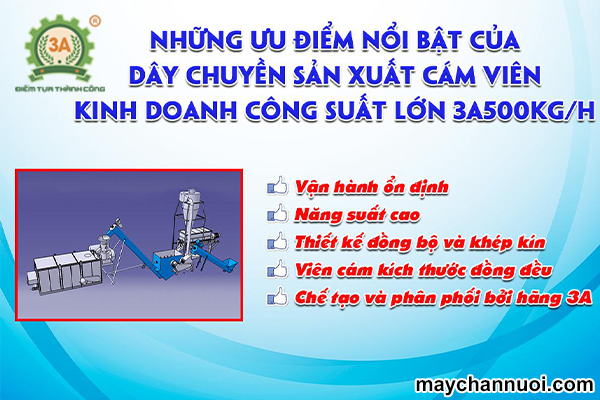 Những ưu điểm nổi bật của Dây chuyền sản xuất cám viên kinh doanh công suất lớn 3A500kg