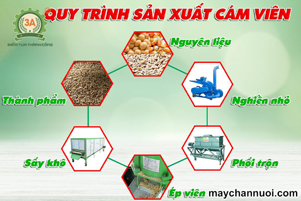 dây chuyền sản xuất cám 3A 