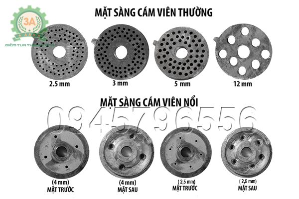 Các loại mặt sàng của máy ép cám viên nổi