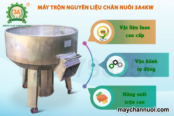 Cấu tạo của Máy trộn nguyên liệu chăn nuôi 3A4Kw