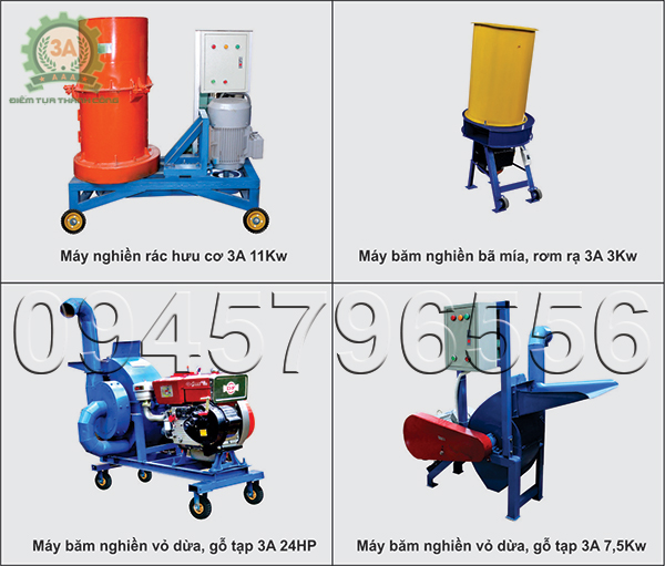 Các loại máy phục vụ băm nghiền lá sả khô